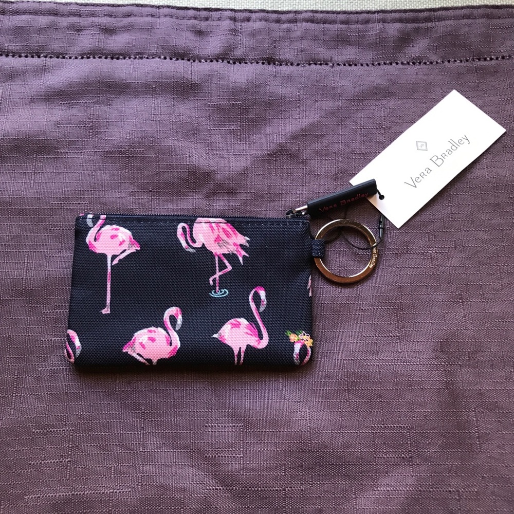 Vera Bradley NWT Fiesta/Flamingo Zip/ID Key Case